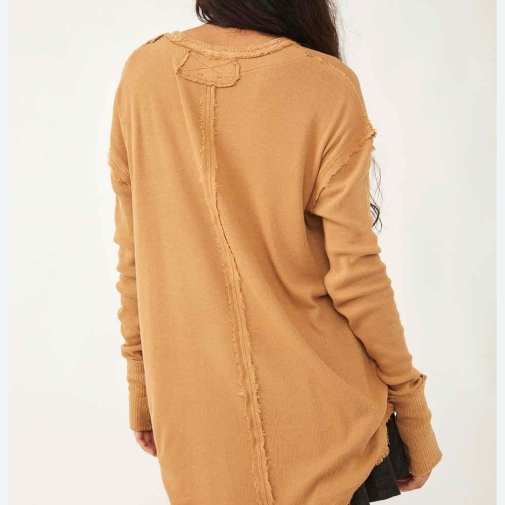 We the Free Colby Long Sleeve Tee Spicy Chestnut Sz Large - Picture 5 of 7